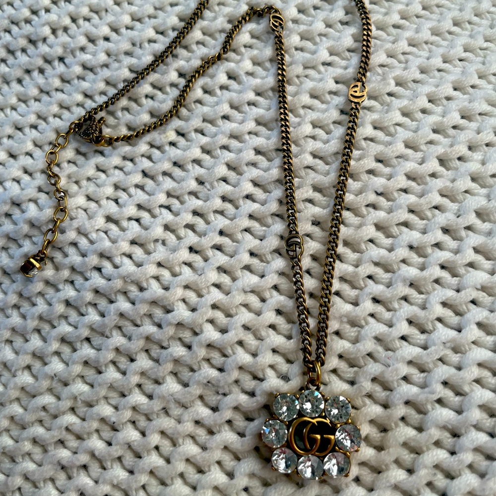 Gucci Crystal Double G Necklace